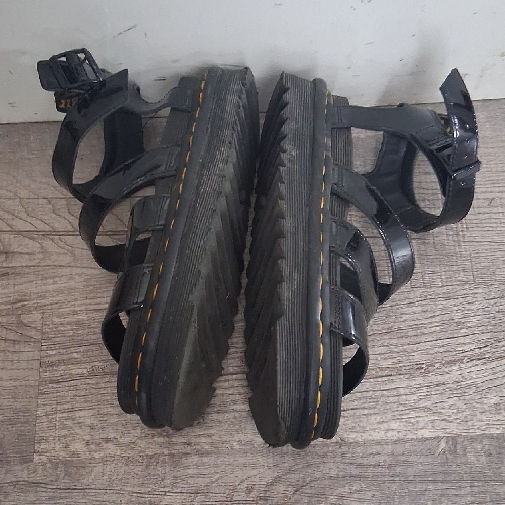 Dr. Martens Black Blaire Patent Leather Strap Sandals US 7 Womens - Picture 8 of 12